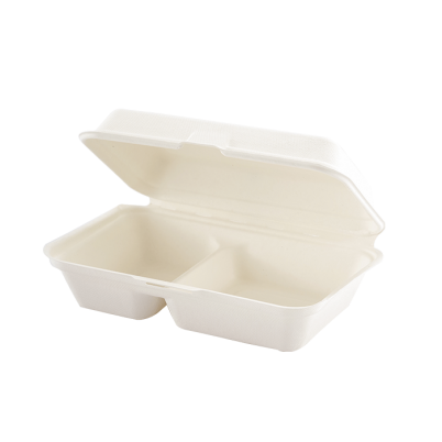 一次性环保白色两格餐盒